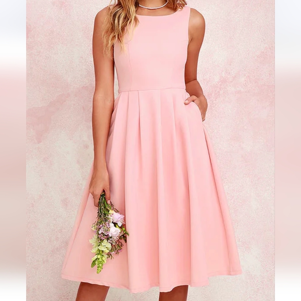 Lulus Classic Peach Midi Dress